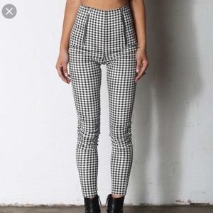gingham skinny trousers